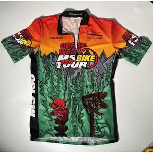 Sugoi Great-West MS 150 Bike Tour Cycling Jersey 2002 Devils Gulch 1/4 Zip XL